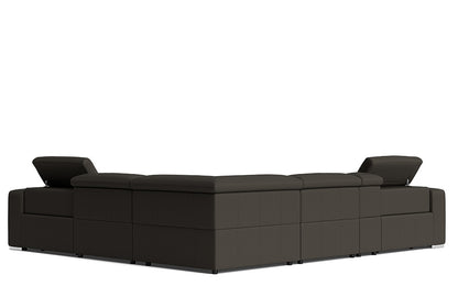 Eve Leather Electric Recliner Modular Lounge Black