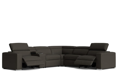 Eve Leather Electric Recliner Modular Lounge Black