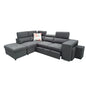 Positano Rhino Fabric 4 Seater Sofa Bed LHF Chaise Ottoman  -Dark Grey