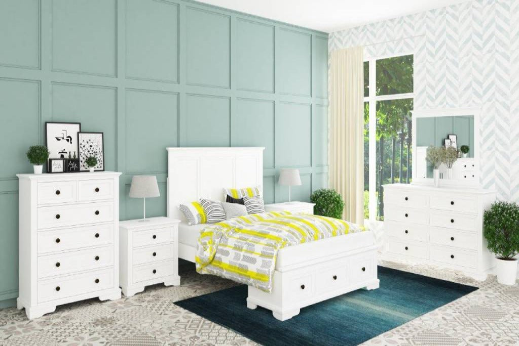 Sala 8 Drawer Dresser & Mirror -White