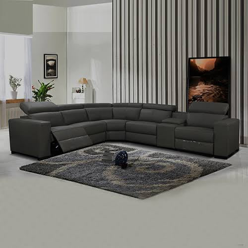 Tripoli Modular Corner Lounge W/Electric Recliner Storm Grey