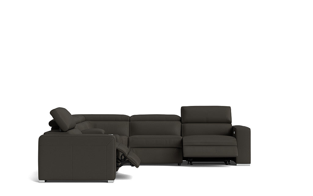 Eve Leather Electric Recliner Modular Lounge Black
