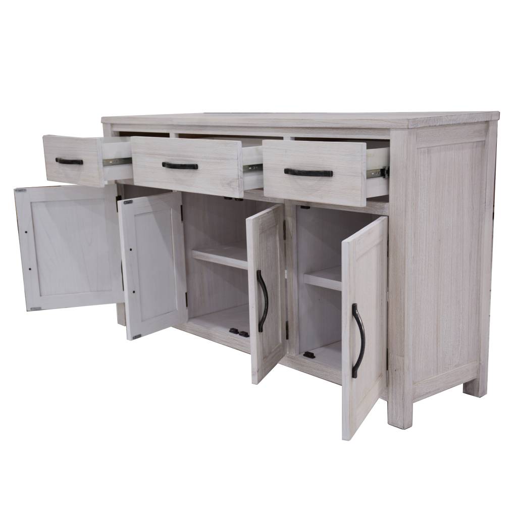 Florida 166cm 3 Drawer / 4 Door Buffet-White Wash
