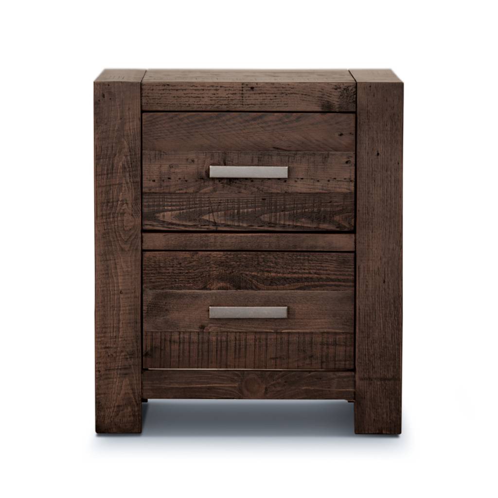 SEDONA 2 Drawers Bedside Table Grey Stone
