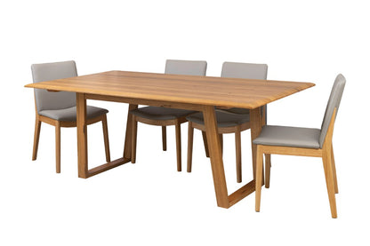 Galway 240CM Dining Table WITH 8 Pewter Chairs Kit -Natural