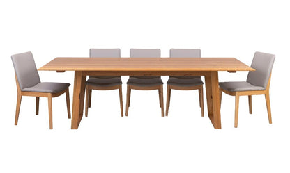Galway 240CM Dining Table WITH 8 Pewter Chairs Kit -Natural