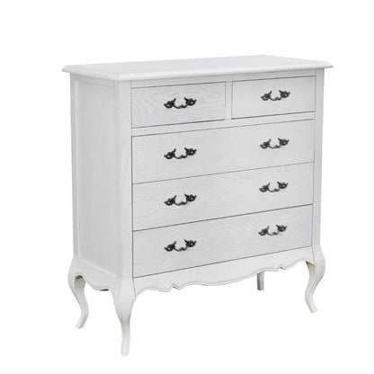 French Provincial Fleur Antique White Dresser