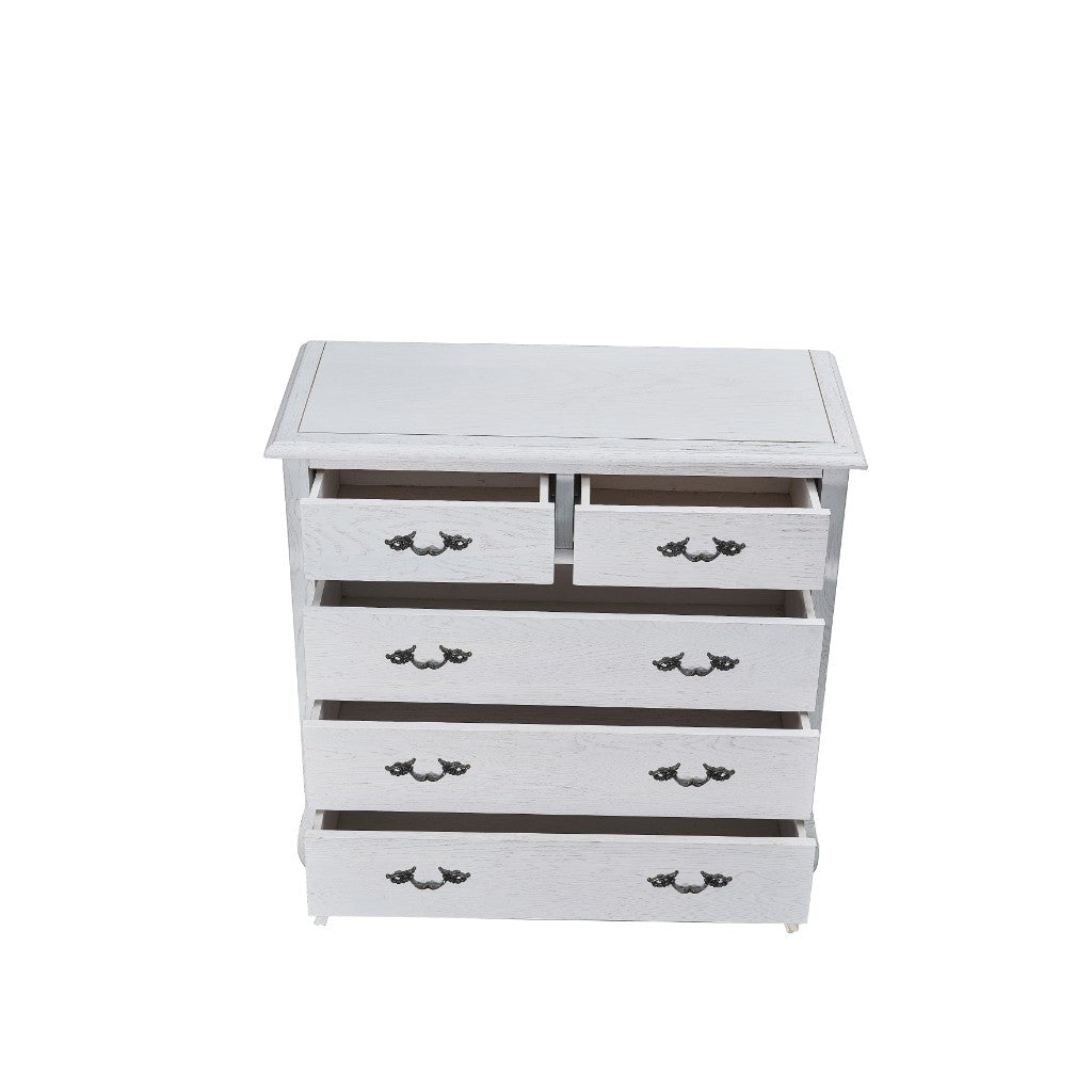 French Provincial Fleur Antique White Dresser