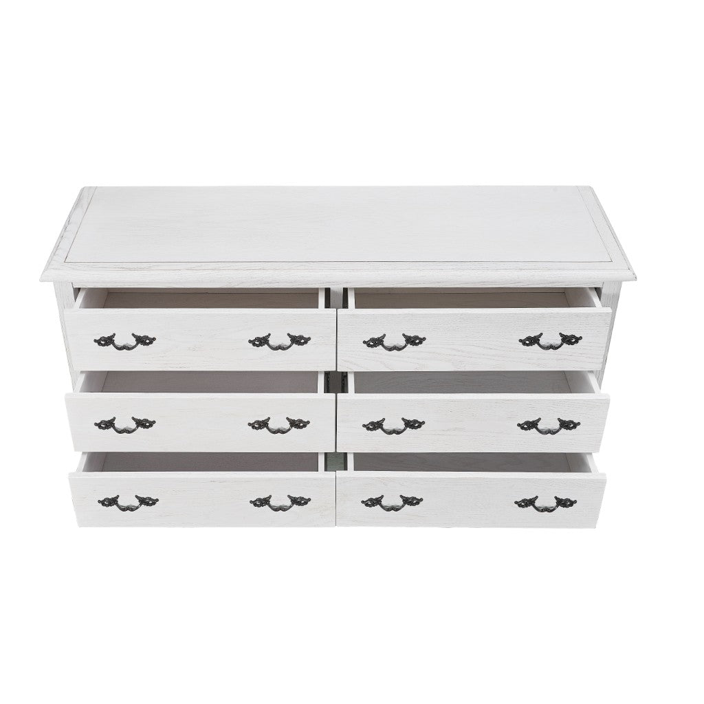 French Provincial Fleur Antique White Dresser