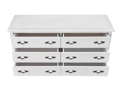 French Provincial Fleur Antique White Dresser