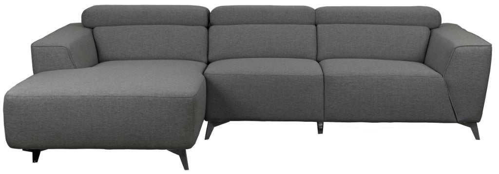 Lincoln Fabric 2.5 Seater Left Hand Chaise Sofa- Graphite