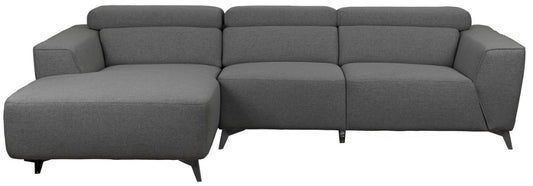 Lincoln Fabric 2.5 Seater Left Hand Chaise Sofa- Graphite