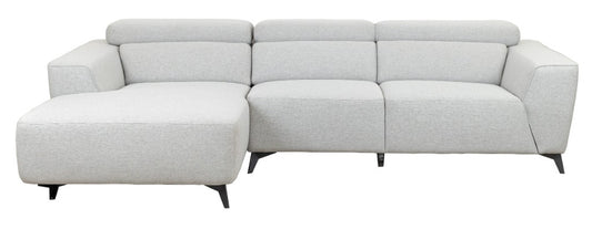 Lincoln Fabric 2.5 Seater Left Hand Chaise Sofa- Mist Grey