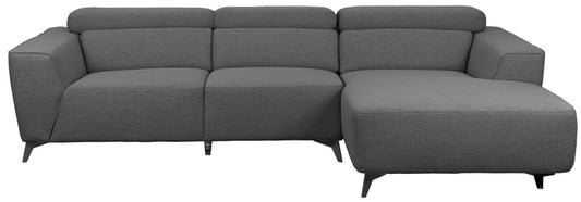 Lincoln Fabric 2.5 Seater Right Hand Chaise Sofa- Graphite