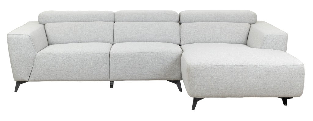Lincoln Fabric 2.5 Seater Right Hand Chaise Sofa- Mist