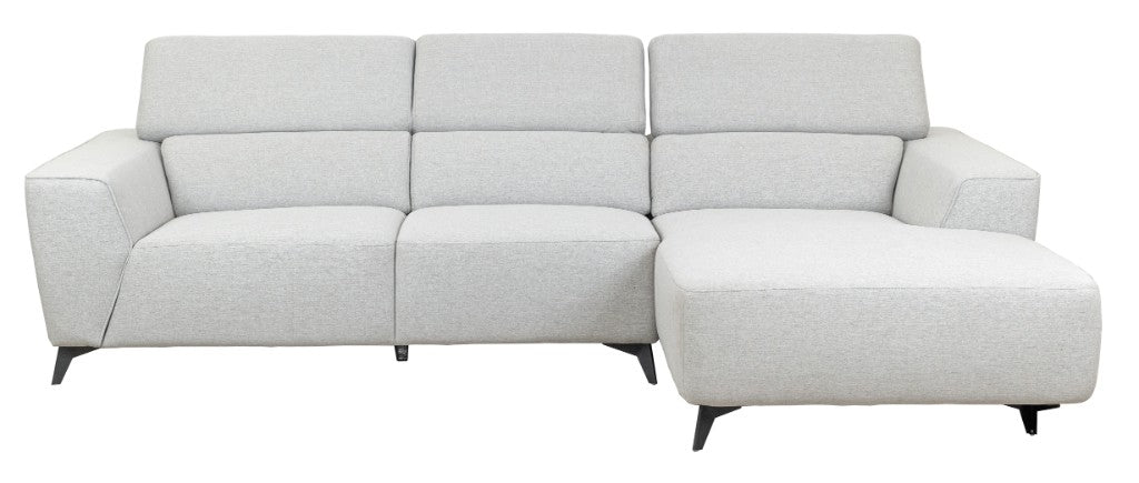 Lincoln Fabric 2.5 Seater Right Hand Chaise Sofa- Mist
