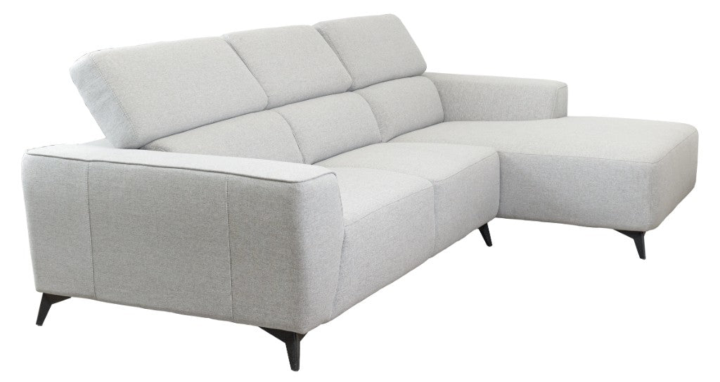 Lincoln Fabric 2.5 Seater Right Hand Chaise Sofa- Mist