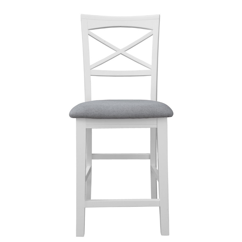 HAMPTON NEW BAR CHAIR FAB SEAT 48x55x107CM-WHITE