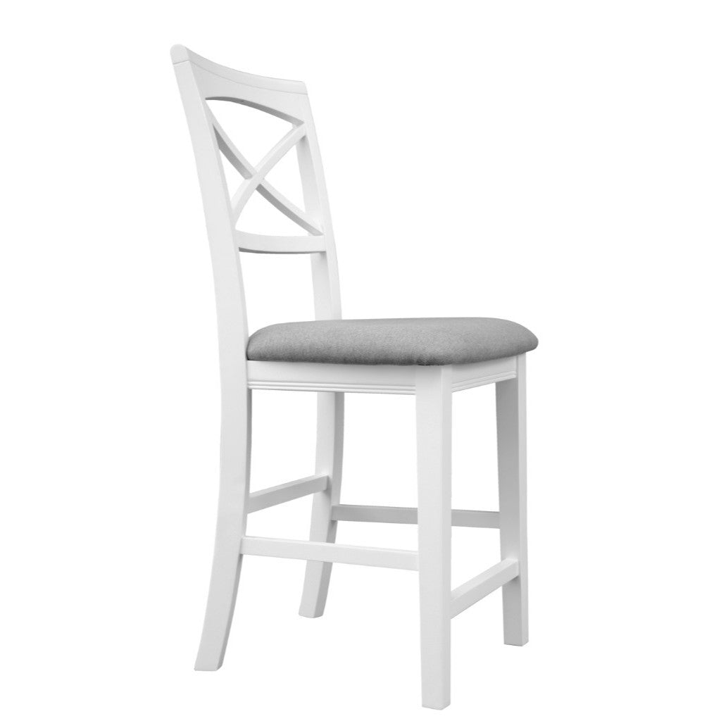 HAMPTON NEW BAR CHAIR FAB SEAT 48x55x107CM-WHITE