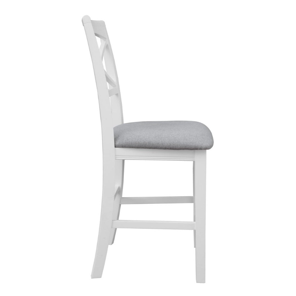 HAMPTON NEW BAR CHAIR FAB SEAT 48x55x107CM-WHITE