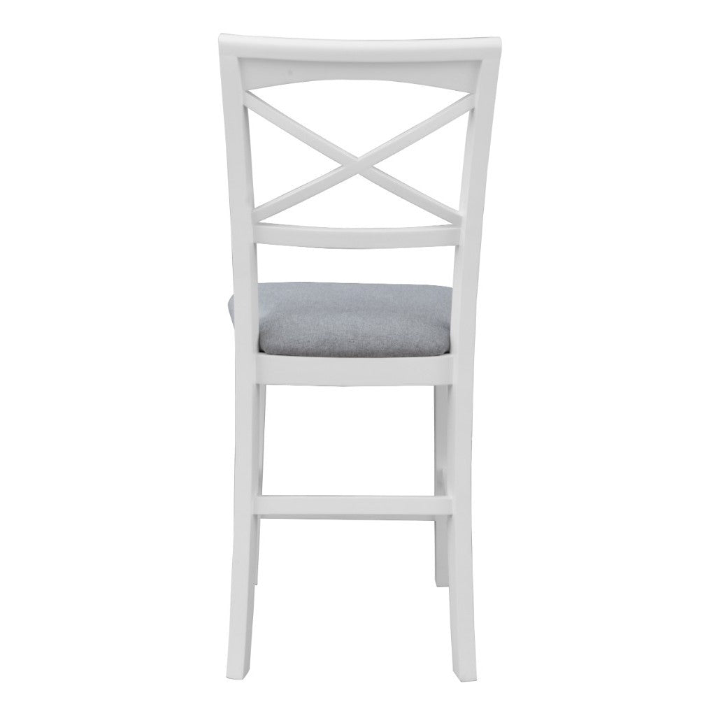 HAMPTON NEW BAR CHAIR FAB SEAT 48x55x107CM-WHITE