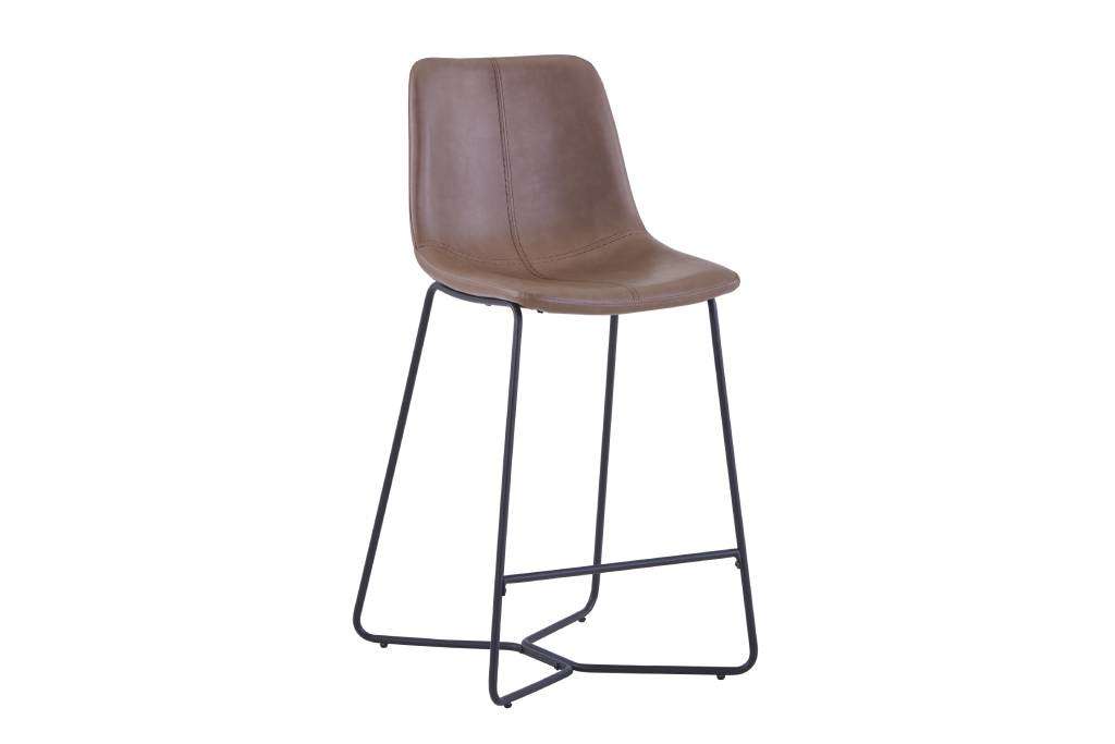 STANWELL BAR CHAIR 43x69x97cm METAL LEGS-BROWN