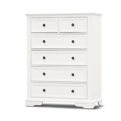 Sala 6 Drawer Tallboy -White