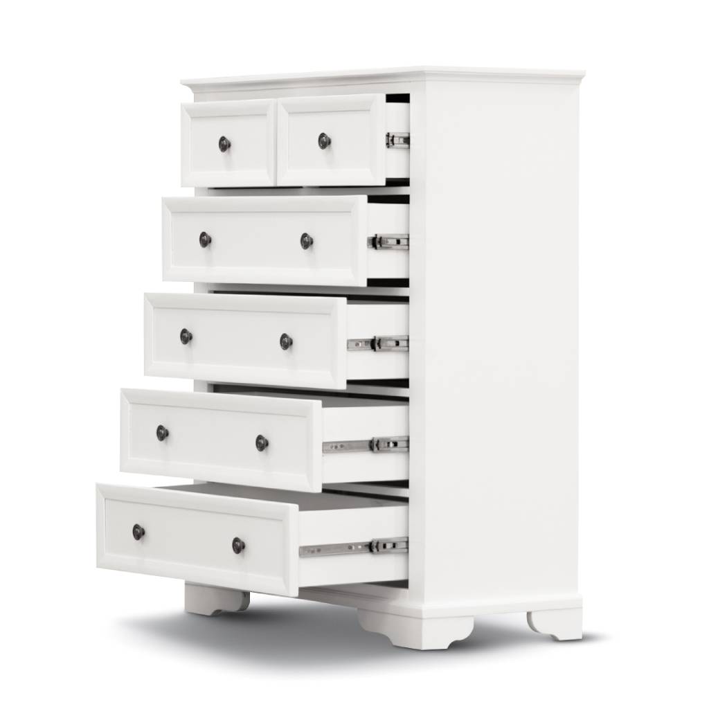 Sala 6 Drawer Tallboy -White