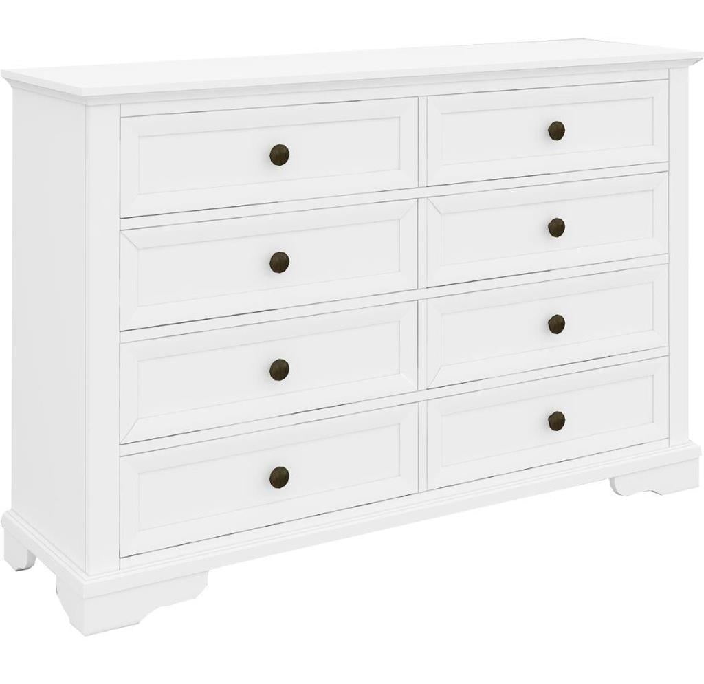 Sala 8 Drawer Dresser & Mirror -White