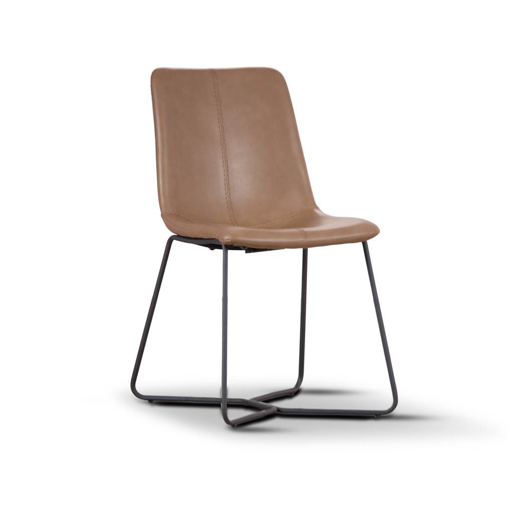 STANWELL DINING CHAIR 44x48x85cm METAL LEG-BROWN