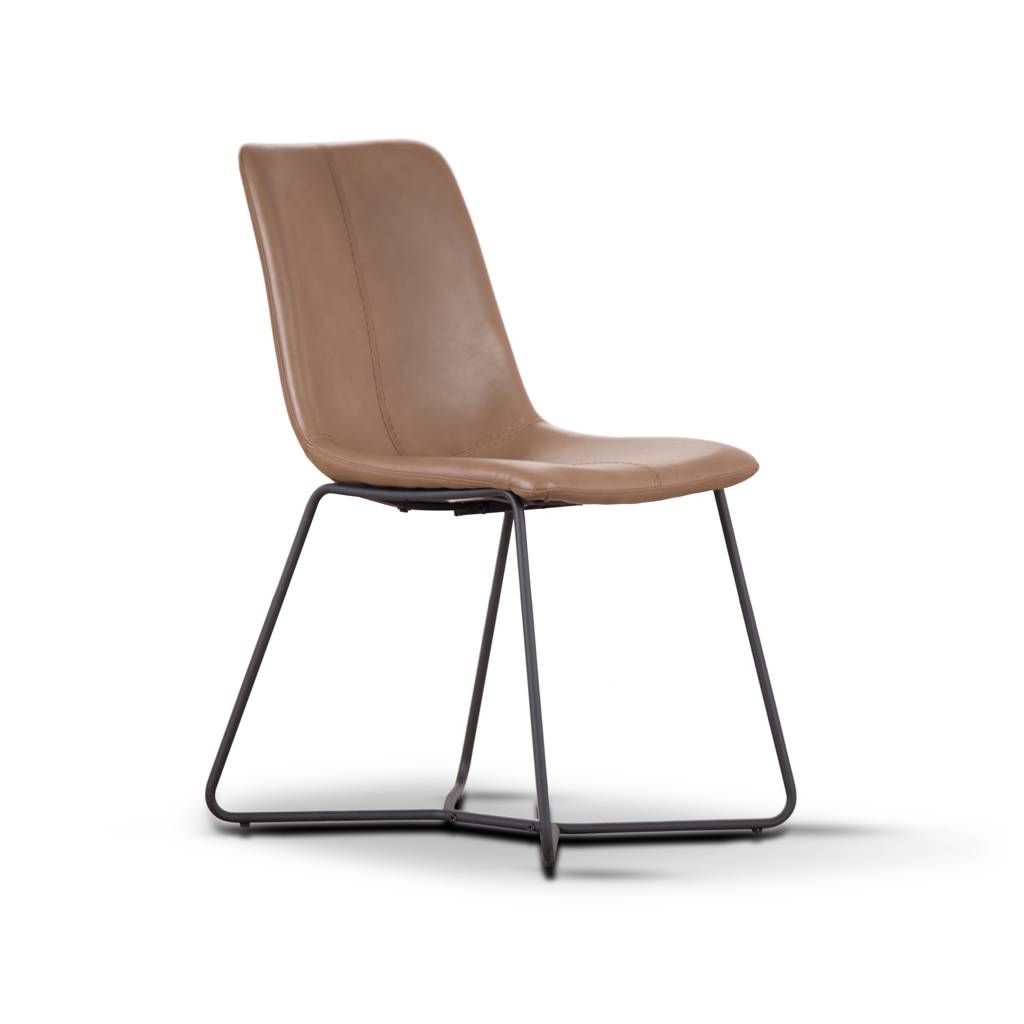 STANWELL DINING CHAIR 44x48x85cm METAL LEG-BROWN