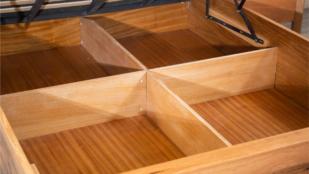 Atherton Gas Lift Storage King Bed- Natural