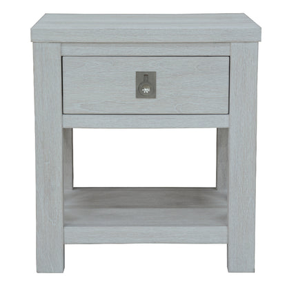 ATLANTIC 1 Drawer Bedside Table White Wash