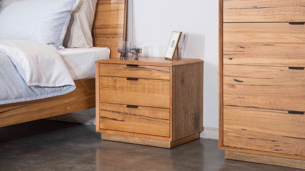 Galway 3 Drawers Bedside Table Natural