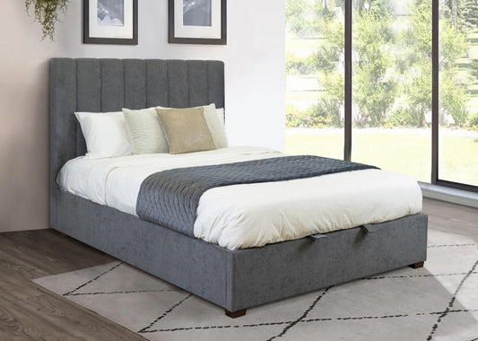 Homer Gas Lift Storage King Bed-Dark Grey