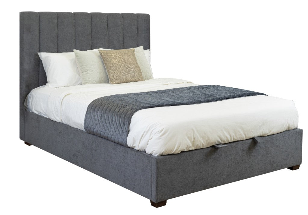 Homer Gas Lift Storage King Bed-Dark Grey