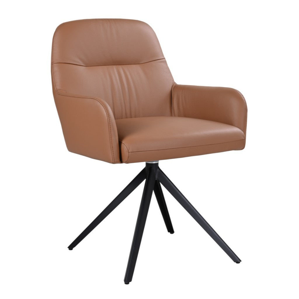 Calvin Leather Swivel Arm Chair Cogna