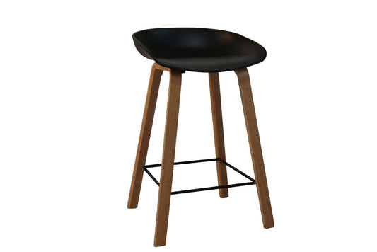 CLAIRE BAR STOOL 52X40X85CM-BLK/NATURE