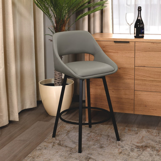 DISTRICT PU BAR CHAIR 49.5X49.5X93CM-L.GREY