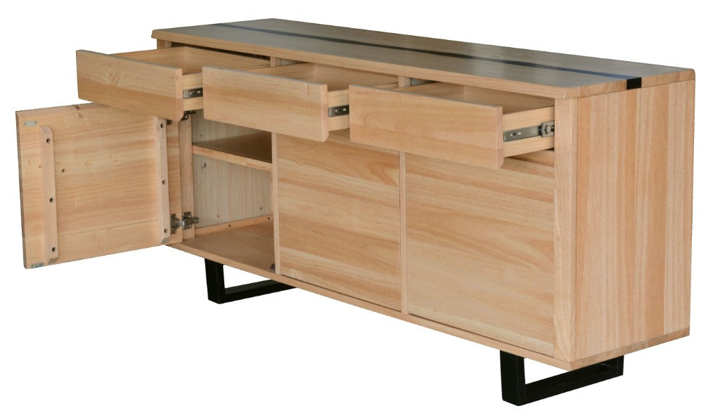 Dorian Black Resin Natural Timber Dining Table Room Set
