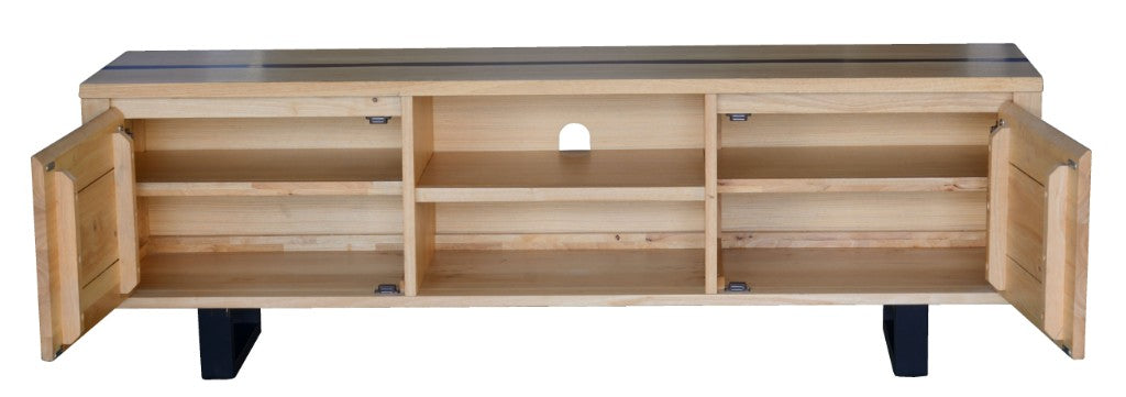 Dorian Black Resin Natural Timber Dining Table Room Set