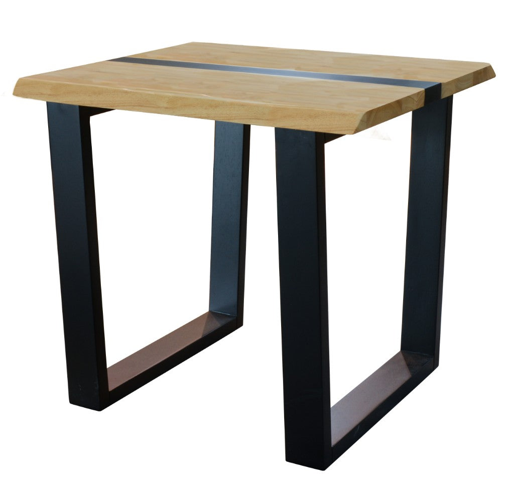 Dorian Black Resin Natural Timber Dining Table Room Set