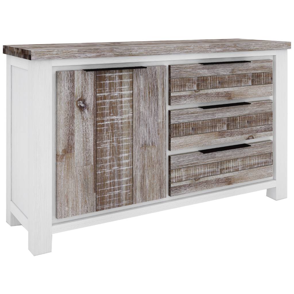 Homestead 145cm 1 Door / 3 Drawer Buffet-Vivid White