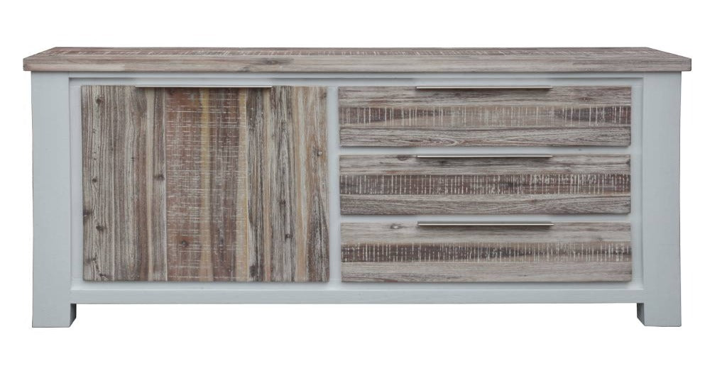 Homestead 145cm 1 Door / 3 Drawer Buffet-Vivid White