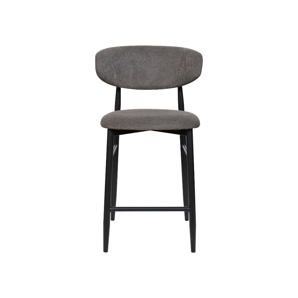 LOUIS FAB BAR CHAIR 55X52X94CM-DARK GRY/BLK