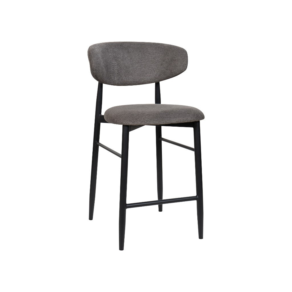 LOUIS FAB BAR CHAIR 55X52X94CM-DARK GRY/BLK