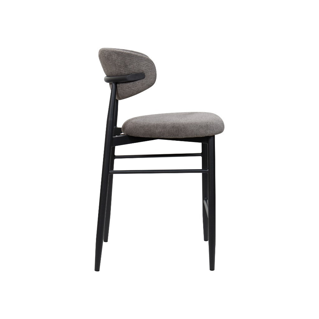LOUIS FAB BAR CHAIR 55X52X94CM-DARK GRY/BLK