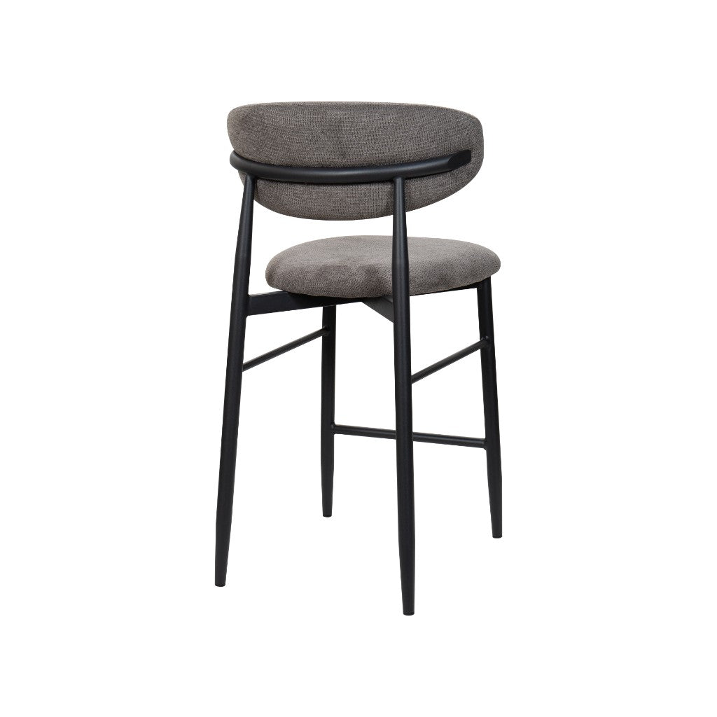 LOUIS FAB BAR CHAIR 55X52X94CM-DARK GRY/BLK