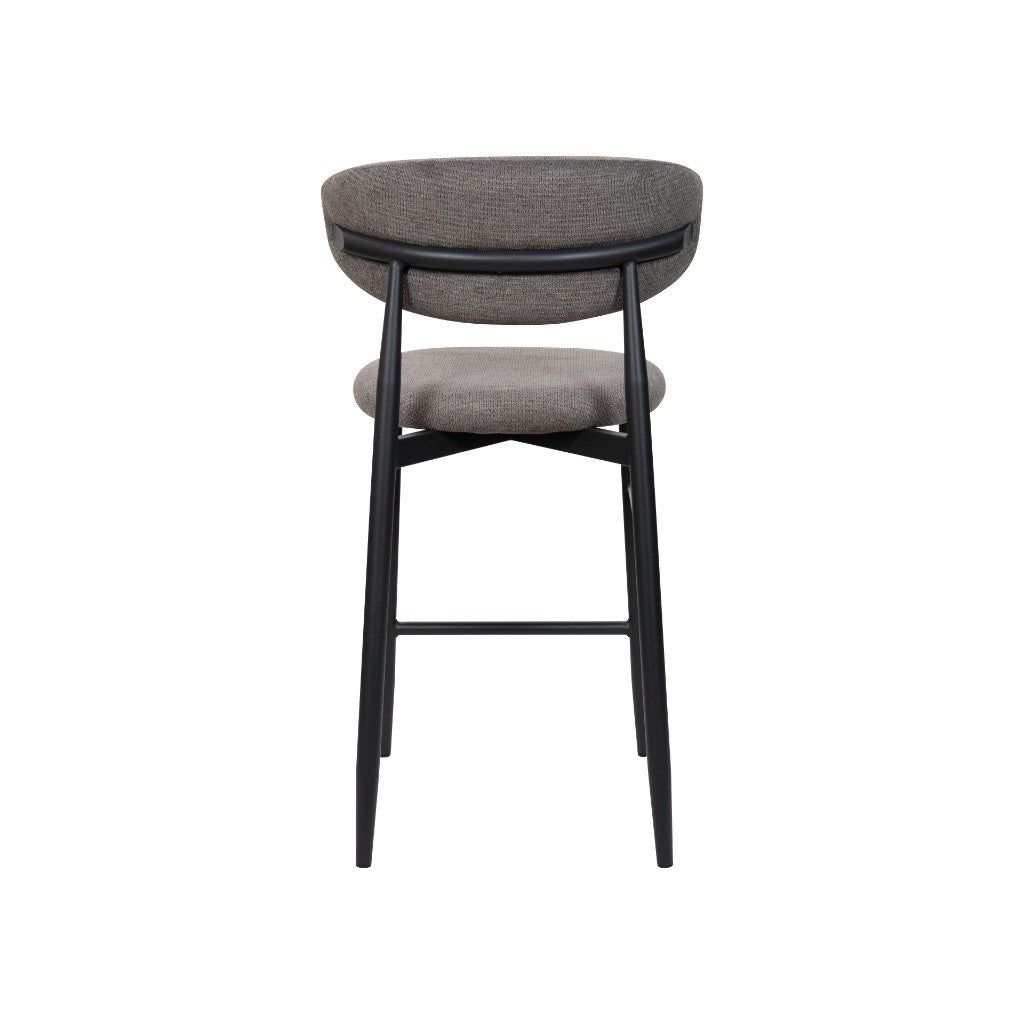 LOUIS FAB BAR CHAIR 55X52X94CM-DARK GRY/BLK