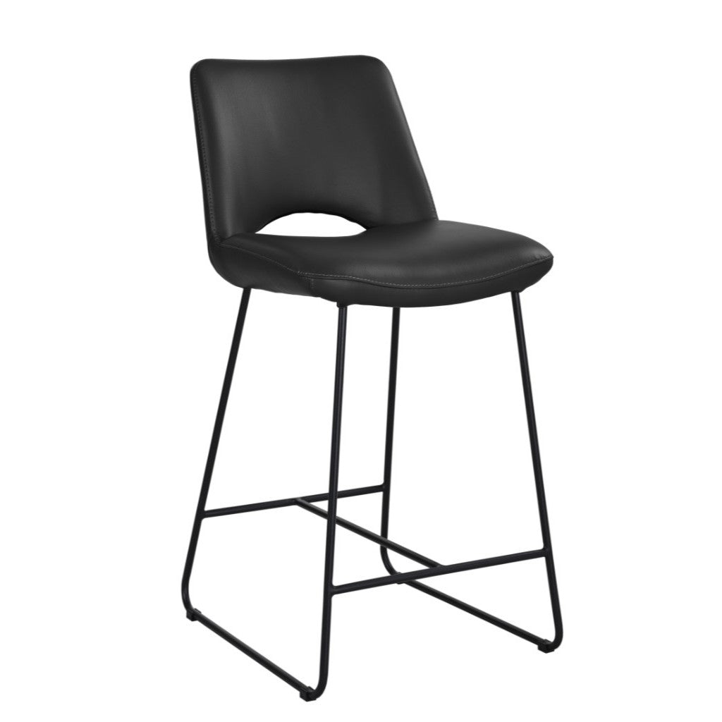 MILES PU BAR STOOL 44.5C54.5C93CM-BLACK